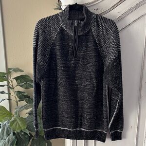 JB Holt quarter zip pullover sweater Men’s Size XL Black Gray 1/4 Zip